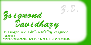zsigmond davidhazy business card